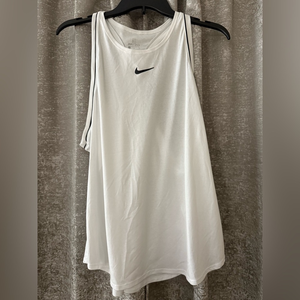 Women's White Nike Dri-Fit Racerback Tank Top - Size XL